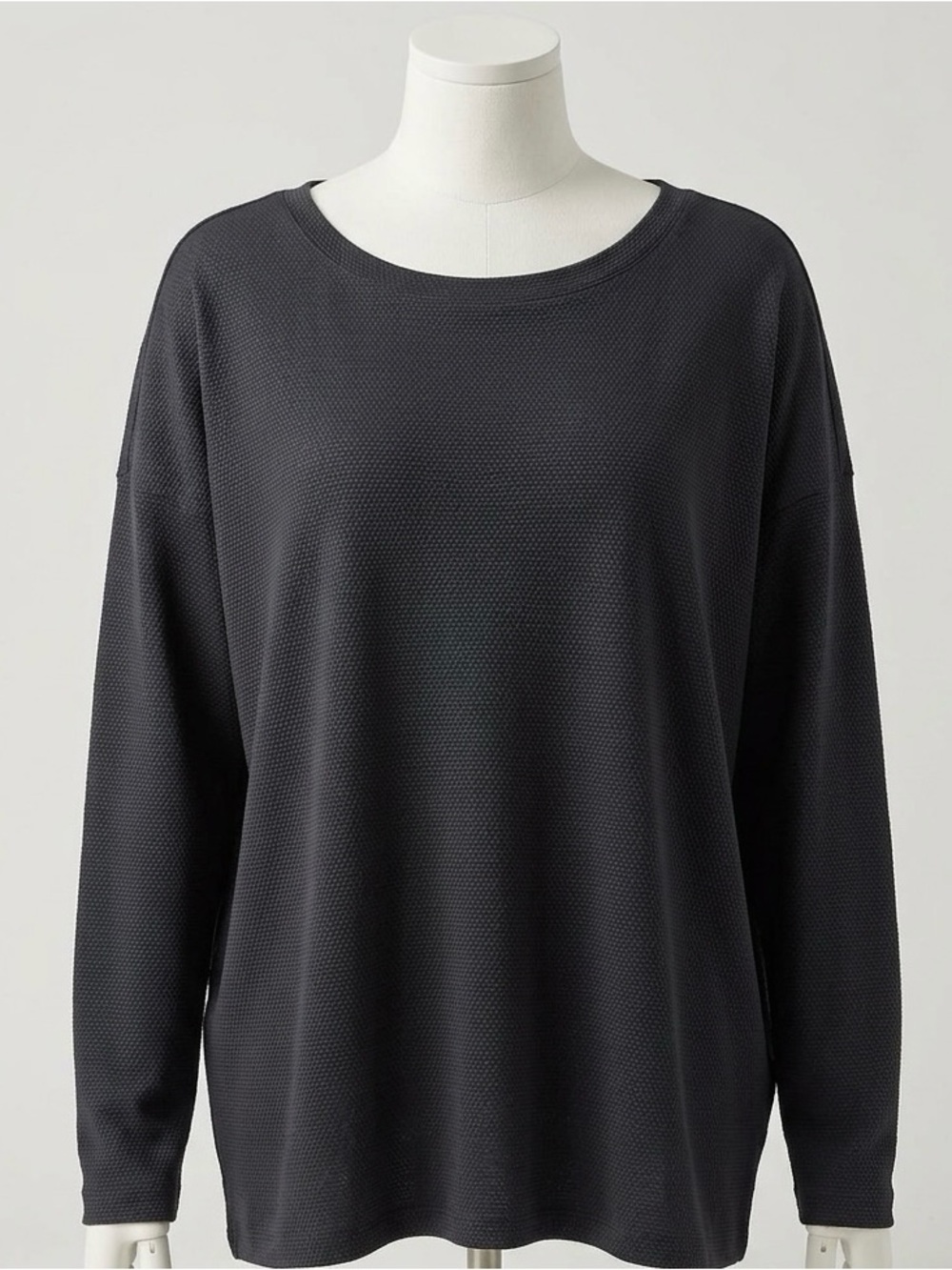 Zella Textured Equilibrium Long Sleeve Pullover XL Navy Oversized Waffle Athlete